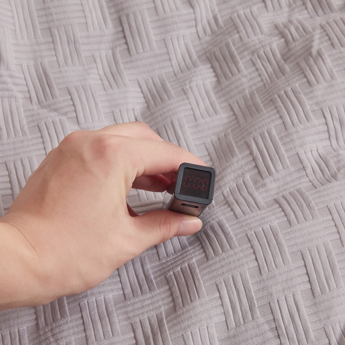 91家纺网 家纺一手货源 找家纺 米米儿家纺 2025新款A类华夫格针织提花大豆冬被被子被芯 灰色