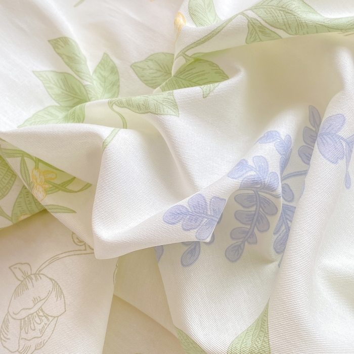 91家纺网 家纺一手货源 找家纺 红日子纺织品 2025新款12868全棉印花系列四件套 沁雨花叶