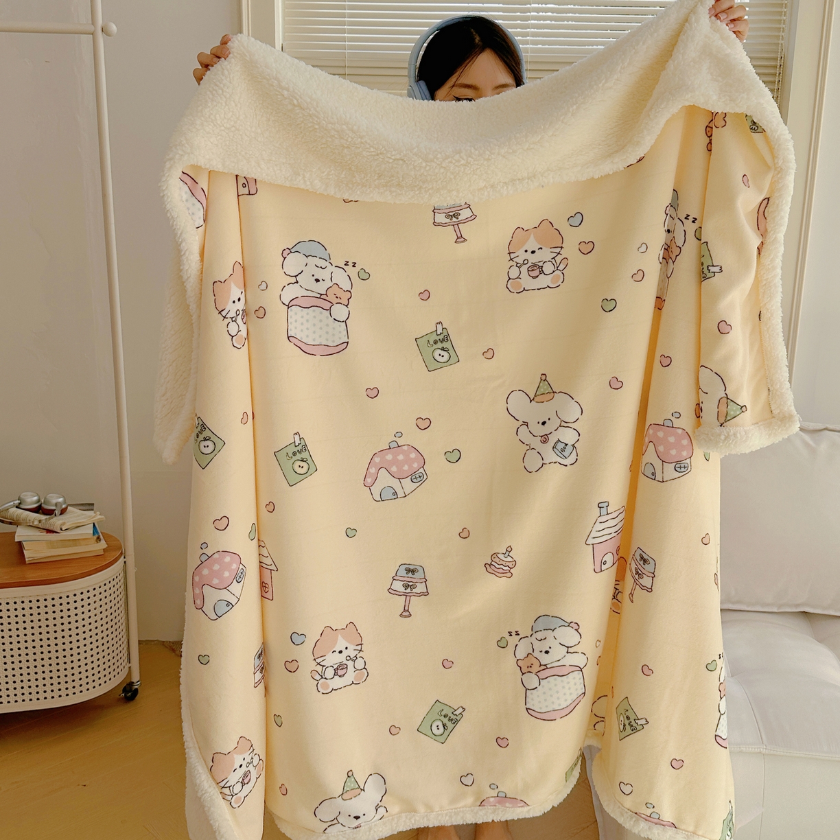 91家纺网 家纺一手货源 找家纺 （总）萝莉家纺 2025新款小清新多功能牛奶绒羊羔绒毛毯毯子午睡毯