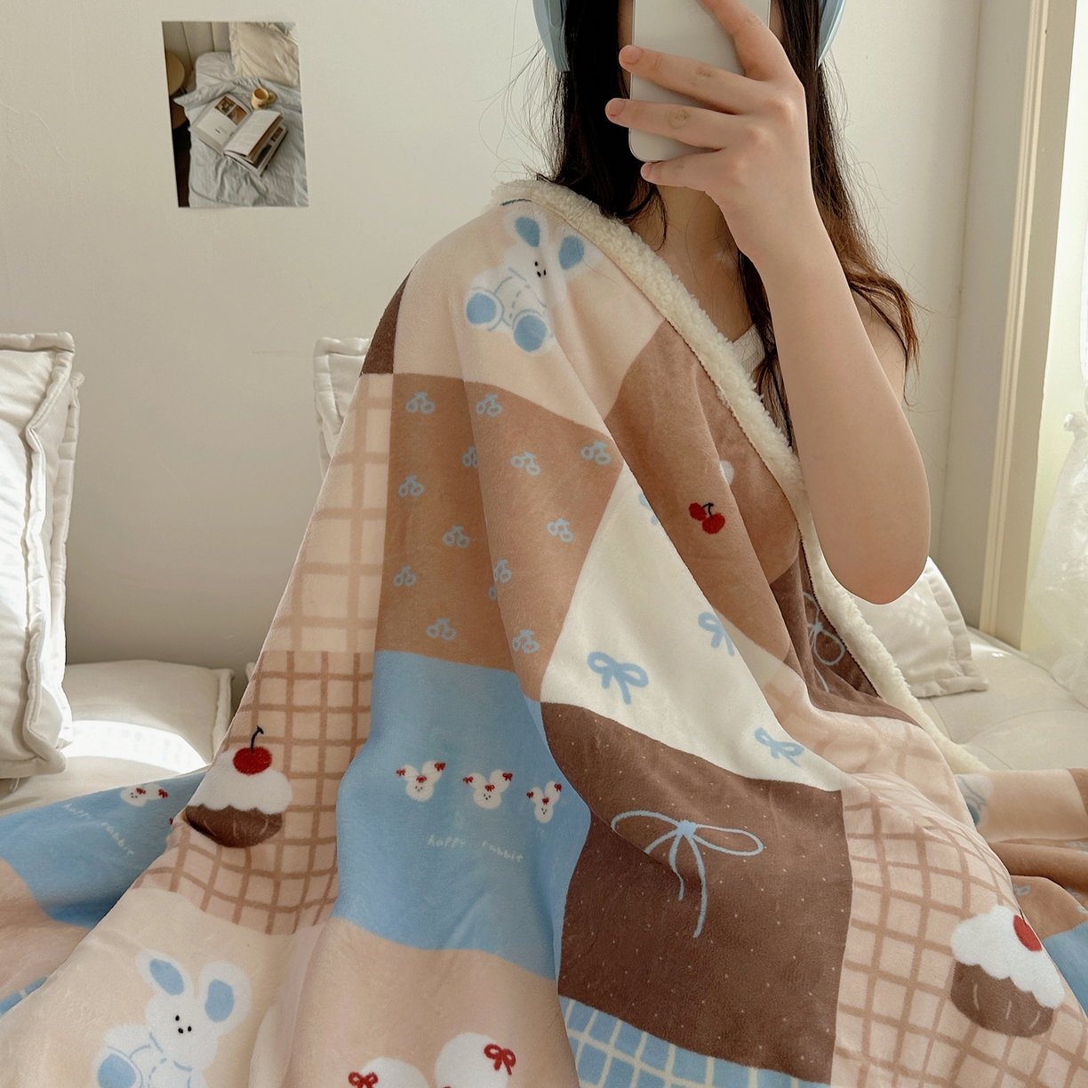 91家纺网 家纺一手货源 找家纺 萝莉家纺 2025新款小清新多功能牛奶绒羊羔绒毛毯毯子午睡毯 奇妙世界