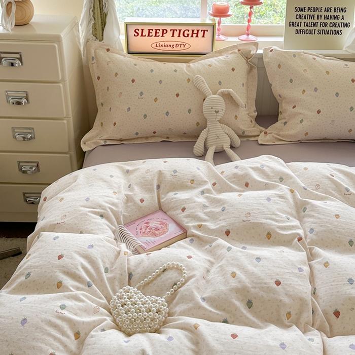 91家纺网 家纺一手货源 找家纺 （总）萝莉家纺 2025新款全棉小清新高品质数码印花磨毛四件套