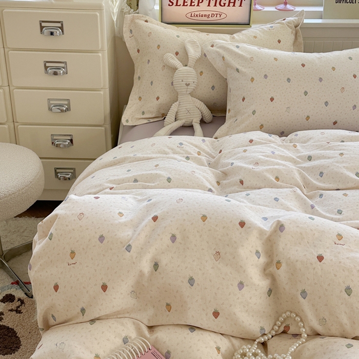 91家纺网 家纺一手货源 找家纺 （总）萝莉家纺 2025新款全棉小清新高品质数码印花磨毛四件套