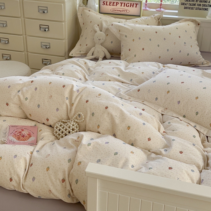 91家纺网 家纺一手货源 找家纺 （总）萝莉家纺 2025新款全棉小清新高品质数码印花磨毛四件套