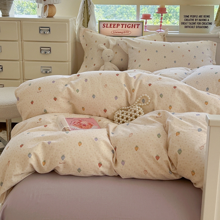 91家纺网 家纺一手货源 找家纺 （总）萝莉家纺 2025新款全棉小清新高品质数码印花磨毛四件套