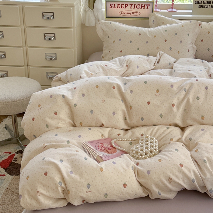 91家纺网 家纺一手货源 找家纺 （总）萝莉家纺 2025新款全棉小清新高品质数码印花磨毛四件套