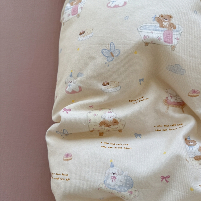 萝莉家纺 2025新款全棉小清新高品质数码印花磨毛四件套 甜品熊