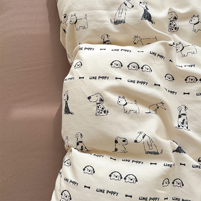 萝莉家纺 2025新款全棉小清新高品质数码印花磨毛四件套 涂鸦日记