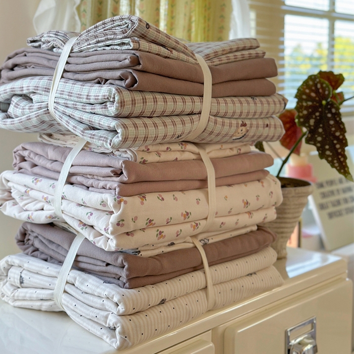 91家纺网 家纺一手货源 找家纺 萝莉家纺 2025新款全棉小清新高品质数码印花磨毛四件套 组合