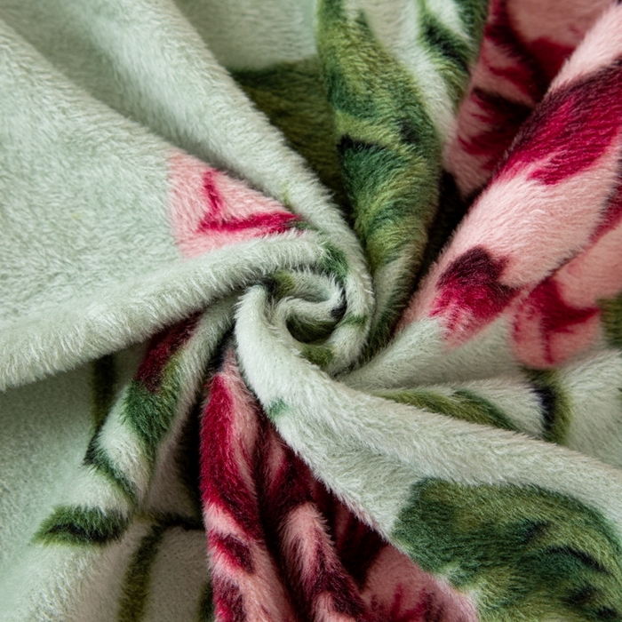 91家纺网 家纺一手货源 找家纺 沐沐家纺 2026新款毛绒印花床头罩 花儿绽放