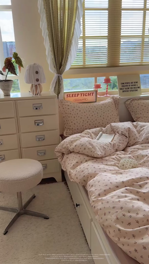 91家纺网 家纺一手货源 找家纺 萝莉家纺 2025新款全棉小清新高品质数码印花磨毛四件套 樱桃多多