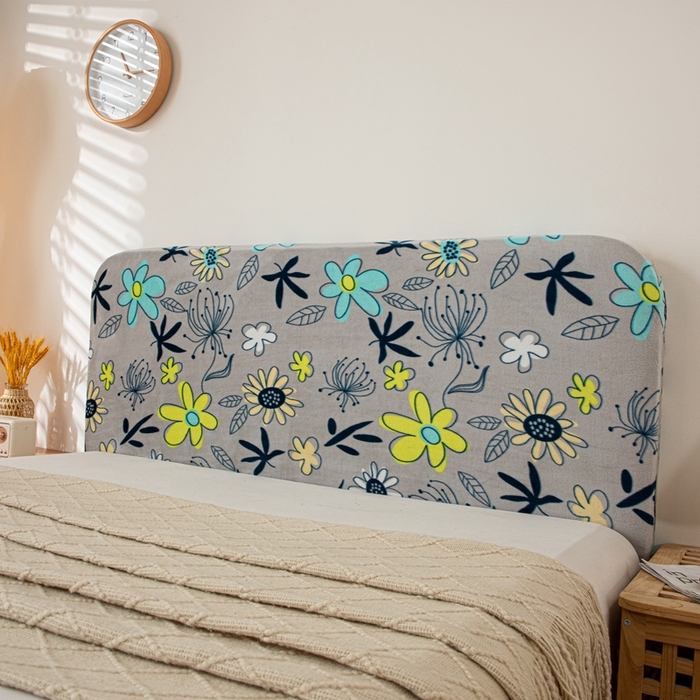 91家纺网 家纺一手货源 找家纺 沐沐家纺 2026新款毛绒印花床头罩 花叶寄情