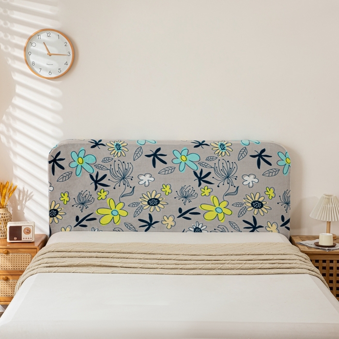 91家纺网 家纺一手货源 找家纺 沐沐家纺 2026新款毛绒印花床头罩 花叶寄情