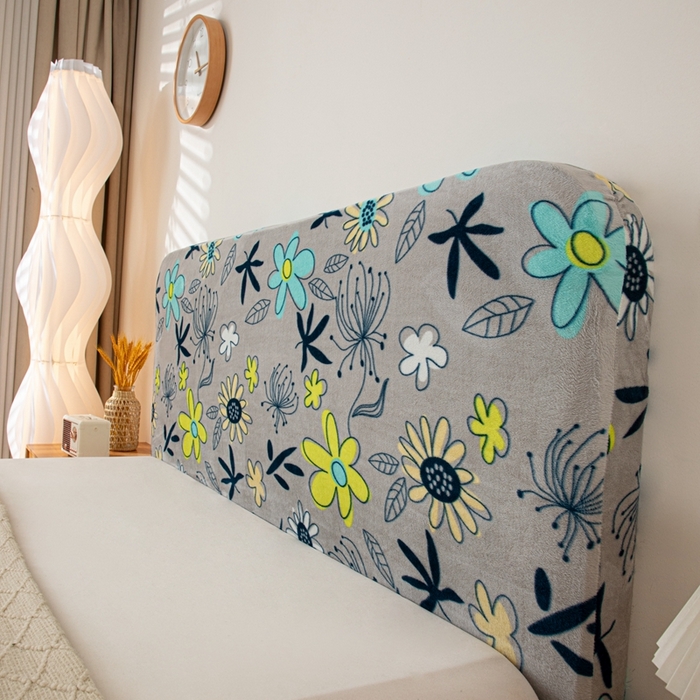 91家纺网 家纺一手货源 找家纺 沐沐家纺 2026新款毛绒印花床头罩 花叶寄情