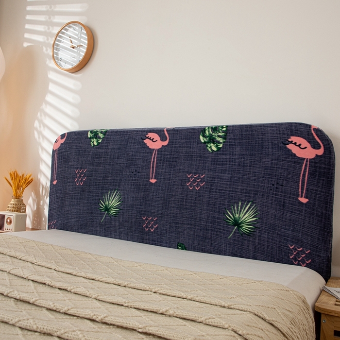 91家纺网 家纺一手货源 找家纺 沐沐家纺 2026新款毛绒印花床头罩 火烈鸟