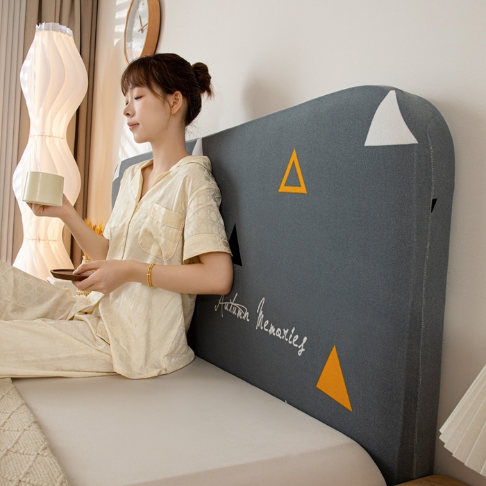 91家纺网 家纺一手货源 找家纺 沐沐家纺 2026新款毛绒印花床头罩 简雅