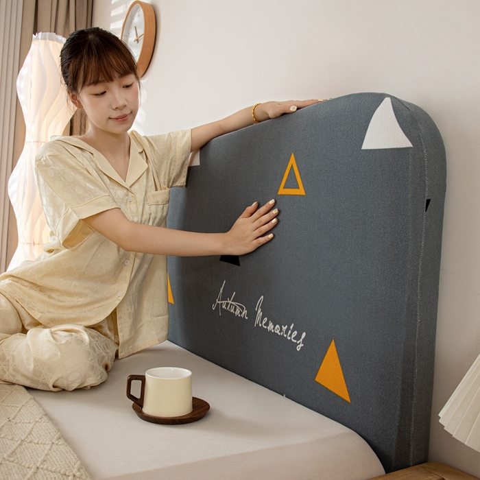 91家纺网 家纺一手货源 找家纺 沐沐家纺 2026新款毛绒印花床头罩 简雅