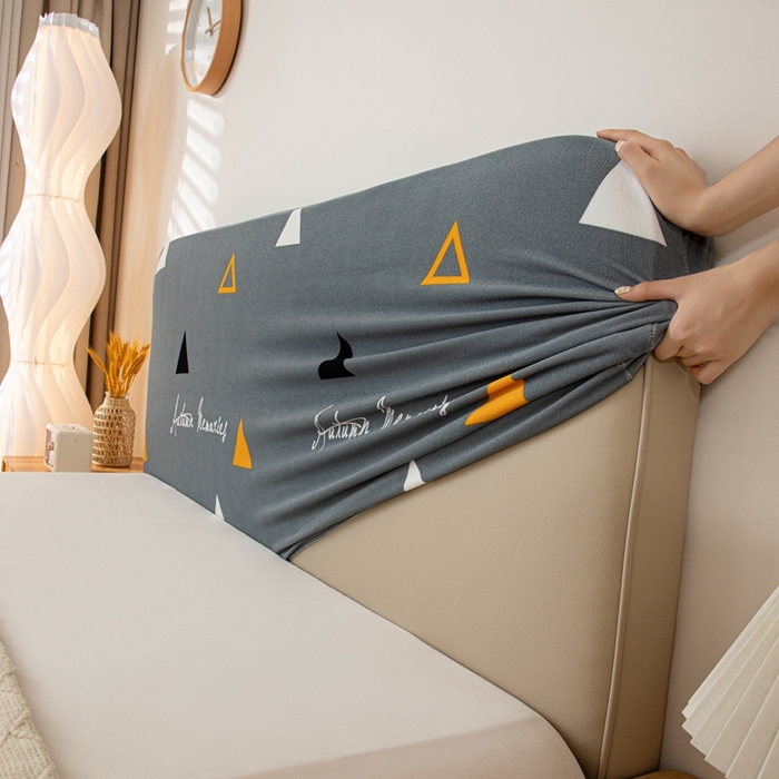 91家纺网 家纺一手货源 找家纺 沐沐家纺 2026新款毛绒印花床头罩 简雅