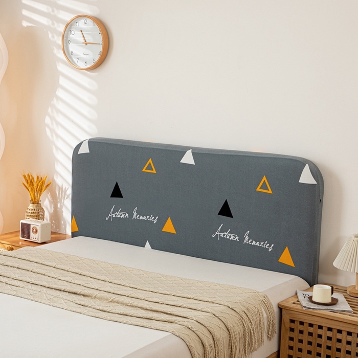 沐沐家纺 2026新款毛绒印花床头罩 简雅