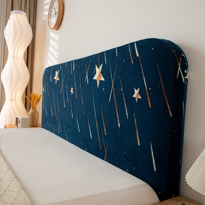 91家纺网 家纺一手货源 找家纺 沐沐家纺 2026新款毛绒印花床头罩 流星雨