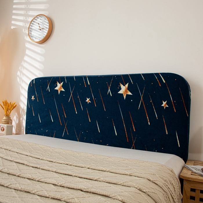 91家纺网 家纺一手货源 找家纺 沐沐家纺 2026新款毛绒印花床头罩 流星雨