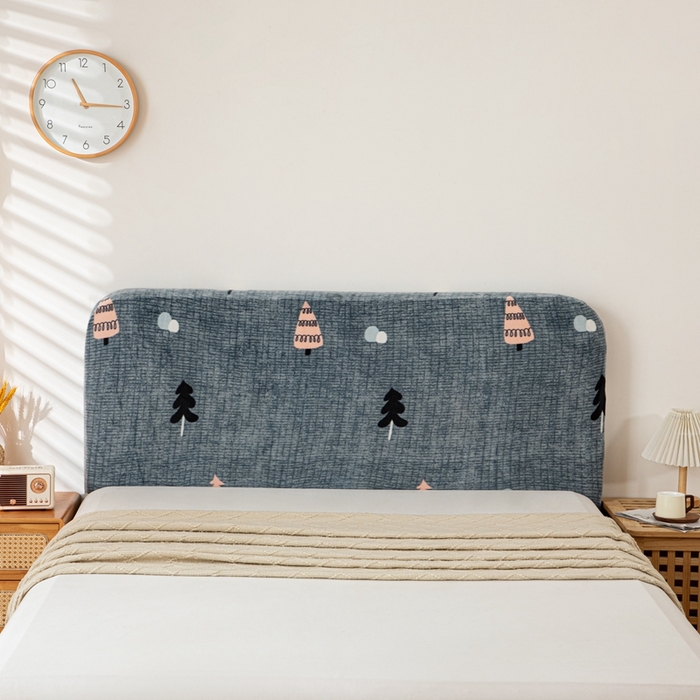 91家纺网 家纺一手货源 找家纺 沐沐家纺 2026新款毛绒印花床头罩 雪松