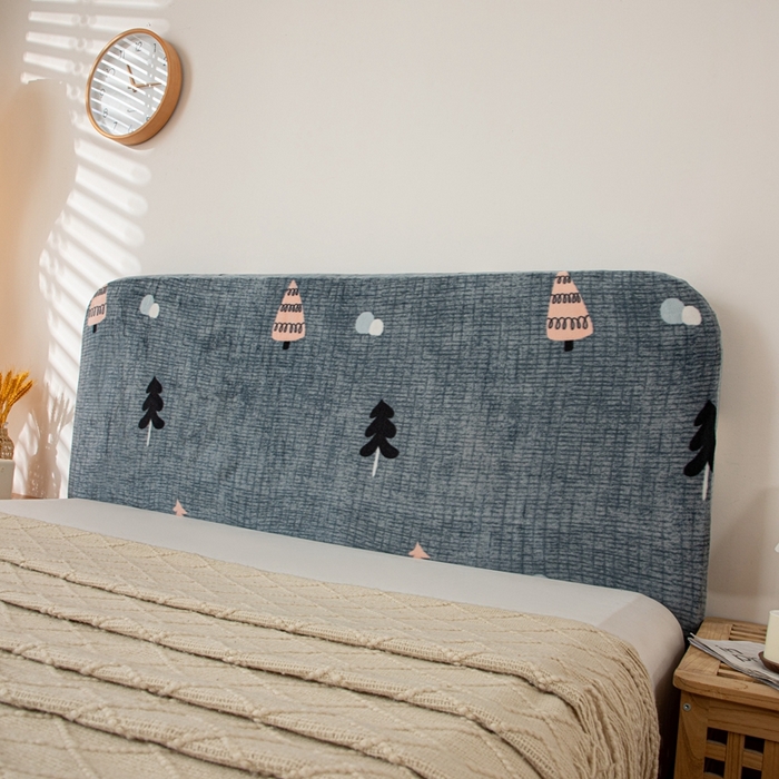 91家纺网 家纺一手货源 找家纺 沐沐家纺 2026新款毛绒印花床头罩 雪松