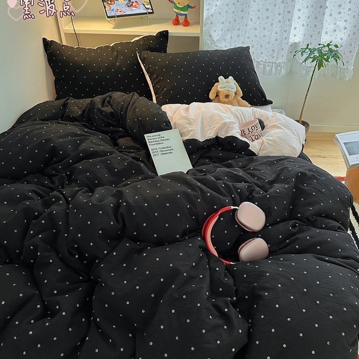 91家纺网 家纺一手货源 找家纺 （总）顾里家纺 2025新款韩系波点云朵棉四件套