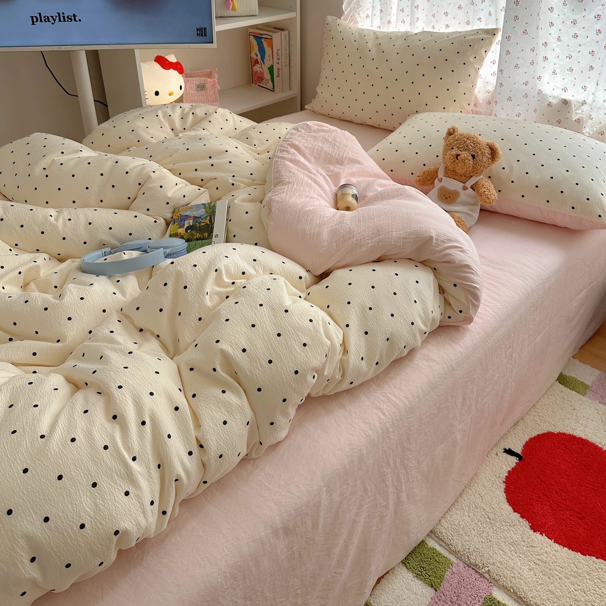 91家纺网 家纺一手货源 找家纺 （总）顾里家纺 2025新款韩系波点云朵棉四件套