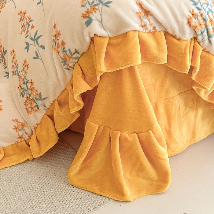 91家纺网 家纺一手货源 找家纺 亿品2025新款直播爆款韩版赫本风高克重牛奶绒四件套床裙款 8.5斤（有买家秀加v） 知秋