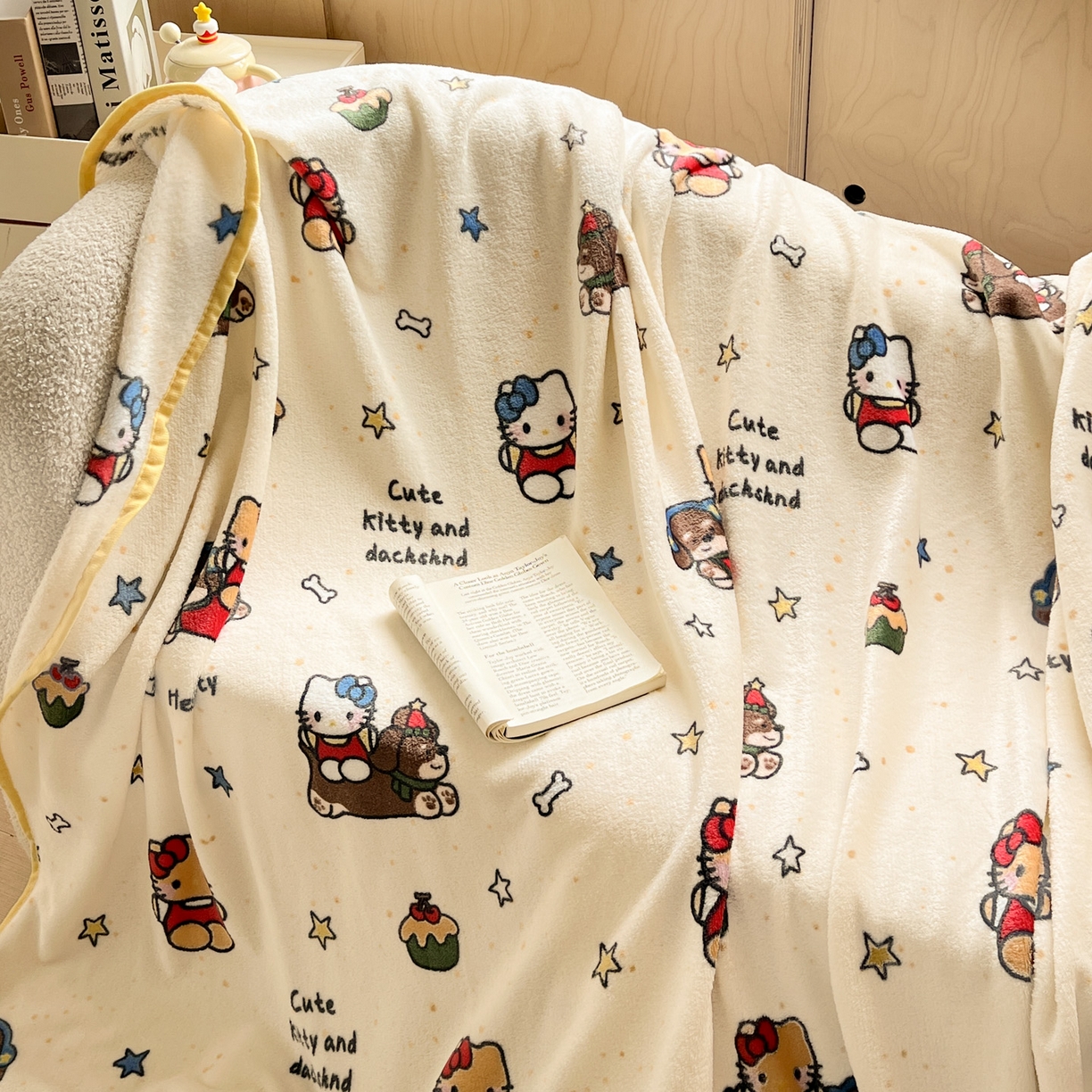 91家纺网 家纺一手货源 找家纺 富米莱（原臻工厂） 2025新款正版授权三丽鸥高克重卡通牛奶绒毛毯多功能毯子盖毯一搭配亮色包边 黑皮K t