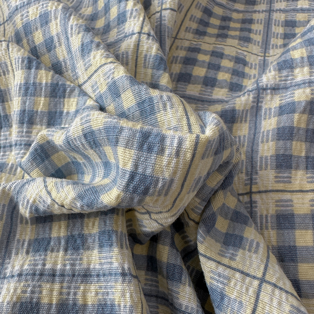 91家纺网 家纺一手货源 找家纺 晚爱家纺（原晚安家居） 2025新款韩系少女风蕾丝花边四件套云感木棉双层纱-苏菲 苏菲·浅蓝格