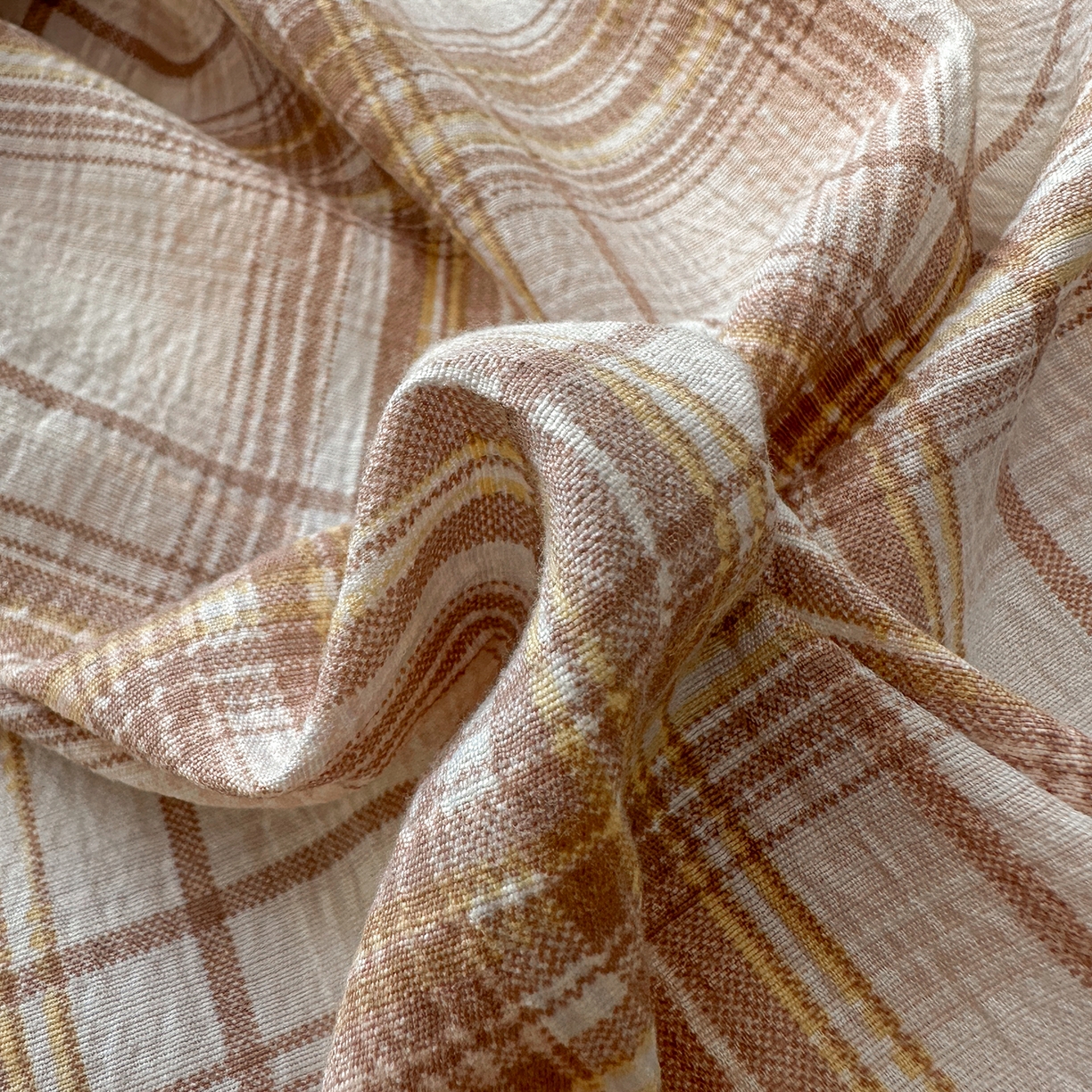 91家纺网 家纺一手货源 找家纺 晚爱家纺（原晚安家居） 2025新款韩系少女风蕾丝花边四件套云感木棉双层纱-苏菲 苏菲·浅咖格