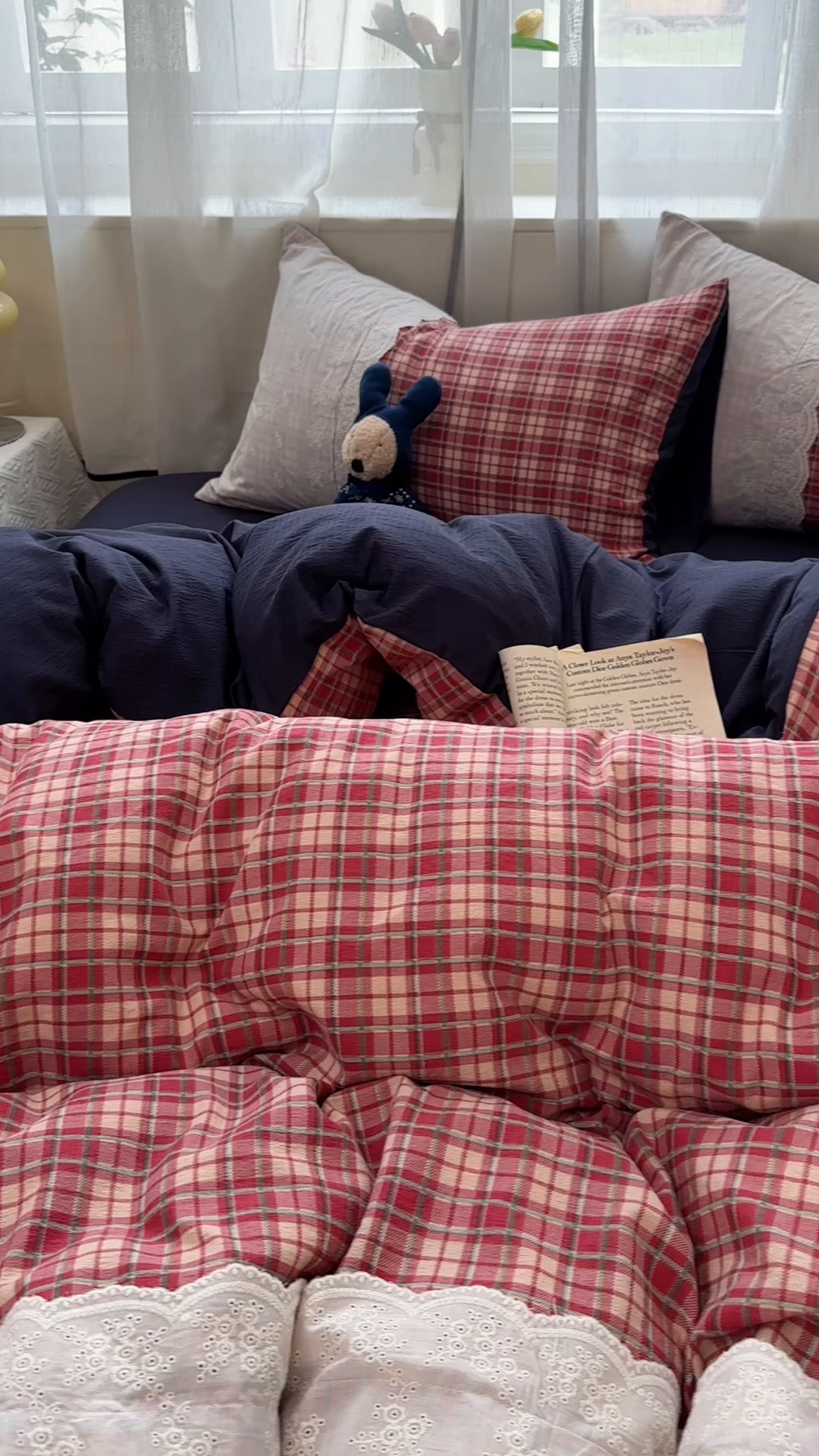 91家纺网 家纺一手货源 找家纺 （总）晚爱家纺（原晚安家居） 2025新款韩系少女风蕾丝花边四件套云感木棉双层纱-苏菲