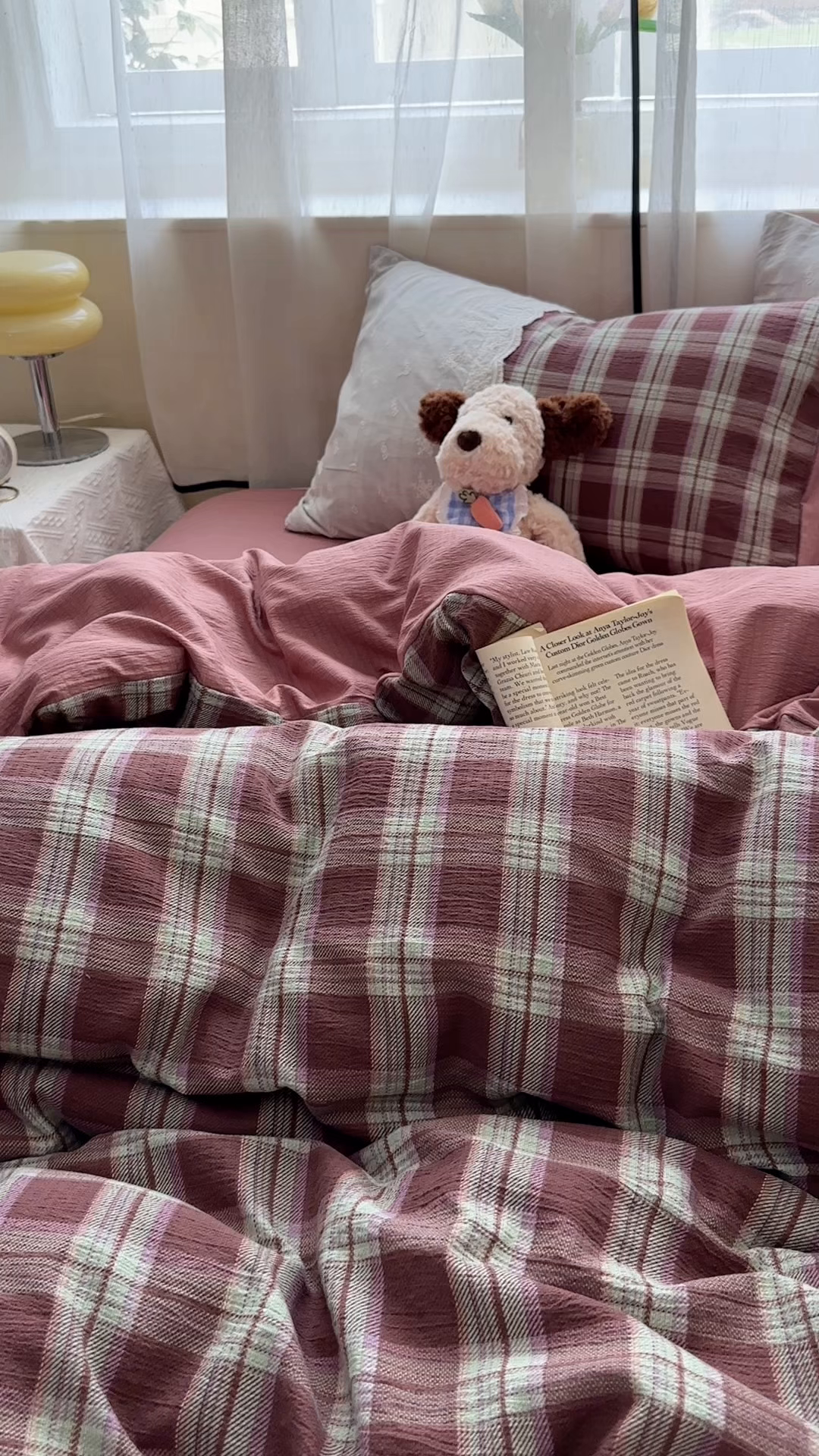 91家纺网 家纺一手货源 找家纺 晚爱家纺（原晚安家居） 2025新款韩系少女风蕾丝花边四件套云感木棉双层纱-苏菲 苏菲·深咖格