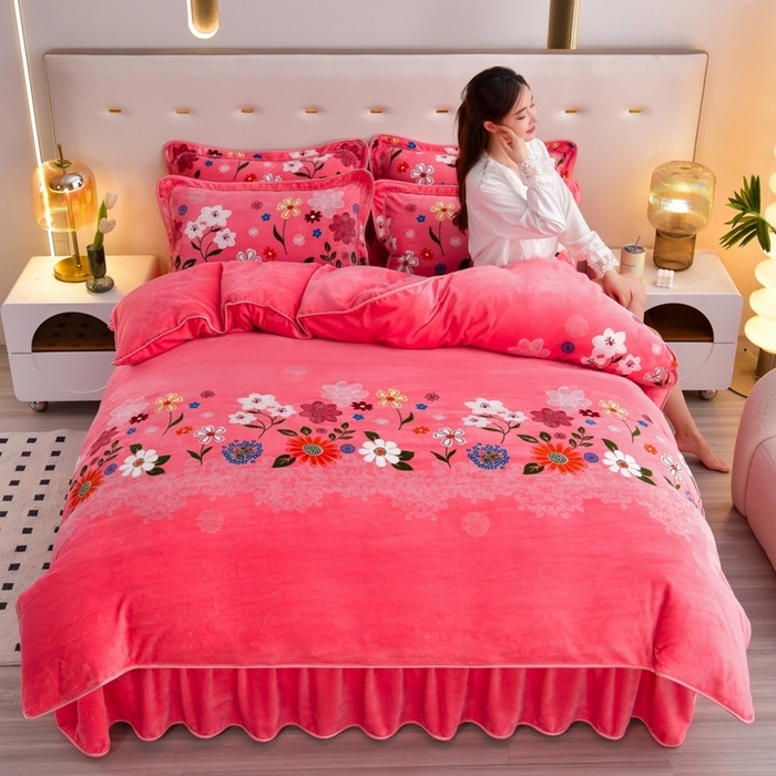 91家纺网 家纺一手货源 找家纺 （总）芯诗曼 2025直播高克重牛奶绒四件套法莱绒金貂貂狐保暖单被套