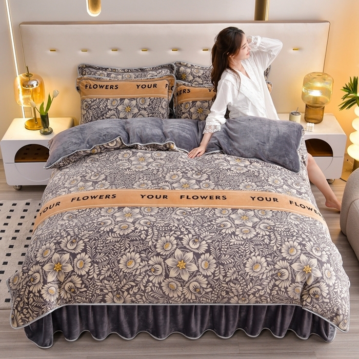 91家纺网 家纺一手货源 找家纺 （总）芯诗曼 2025直播高克重牛奶绒四件套法莱绒金貂貂狐保暖单被套