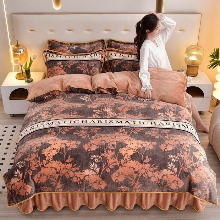 91家纺网 家纺一手货源 找家纺 （总）芯诗曼 2025直播高克重牛奶绒四件套法莱绒金貂貂狐保暖单被套