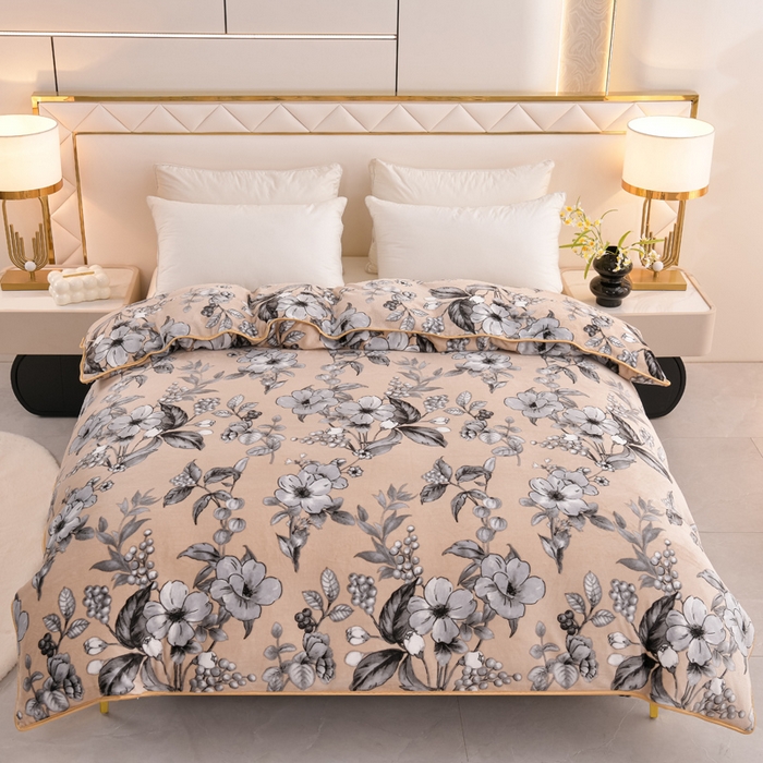 91家纺网 家纺一手货源 找家纺 （总）芯诗曼 2025直播高克重牛奶绒四件套法莱绒金貂貂狐保暖单被套