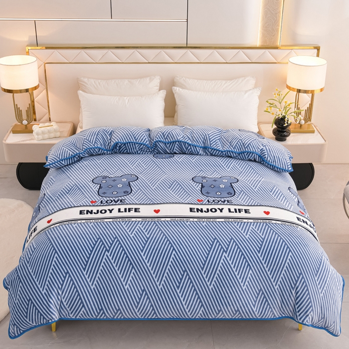 91家纺网 家纺一手货源 找家纺 （总）芯诗曼 2025直播高克重牛奶绒四件套法莱绒金貂貂狐保暖单被套