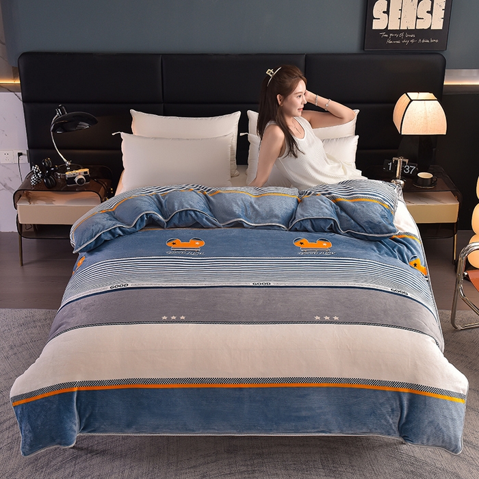 91家纺网 家纺一手货源 找家纺 （总）芯诗曼 2025直播高克重牛奶绒四件套法莱绒金貂貂狐保暖单被套