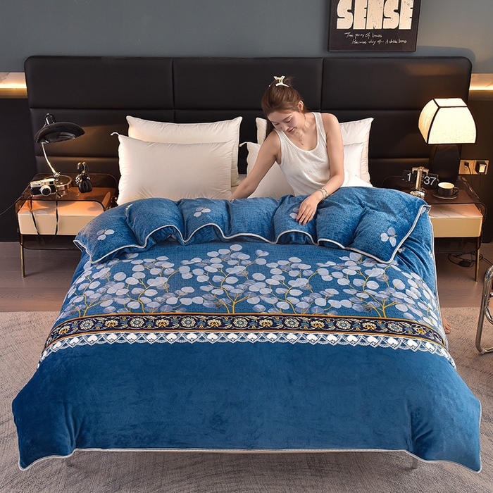 91家纺网 家纺一手货源 找家纺 （总）芯诗曼 2025直播高克重牛奶绒四件套法莱绒金貂貂狐保暖单被套