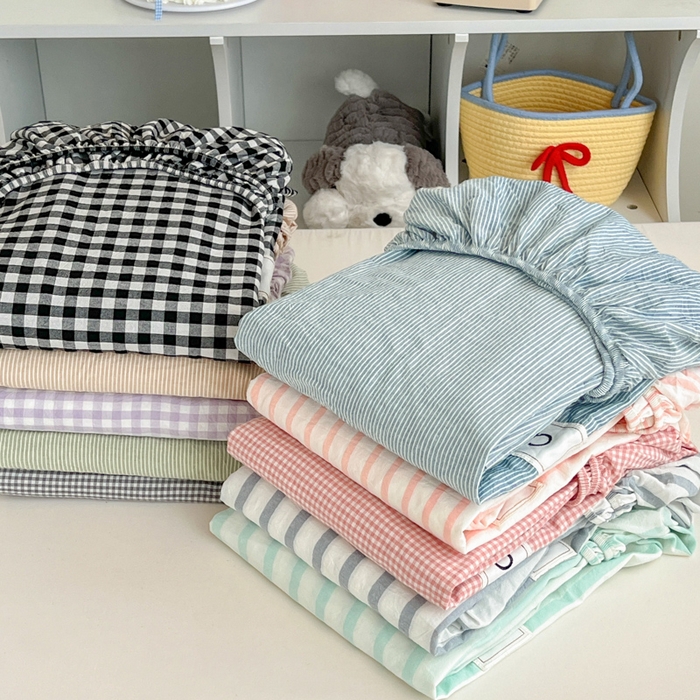 91家纺网 家纺一手货源 找家纺 （总）沐纯家居 2025新款A类宿舍全棉纯棉色织水洗棉三件套-kimi熊系列