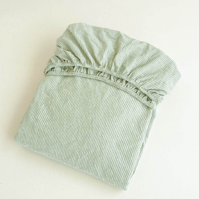 91家纺网 家纺一手货源 找家纺 沐纯家居 2025新款A类宿舍全棉纯棉色织水洗棉三件套-kimi熊系列 果绿小条