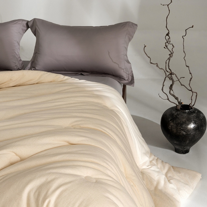 91家纺网 家纺一手货源 找家纺 （总）立奥被业 2025新款B类高密棉麻亚麻系列秋冬被被子被芯