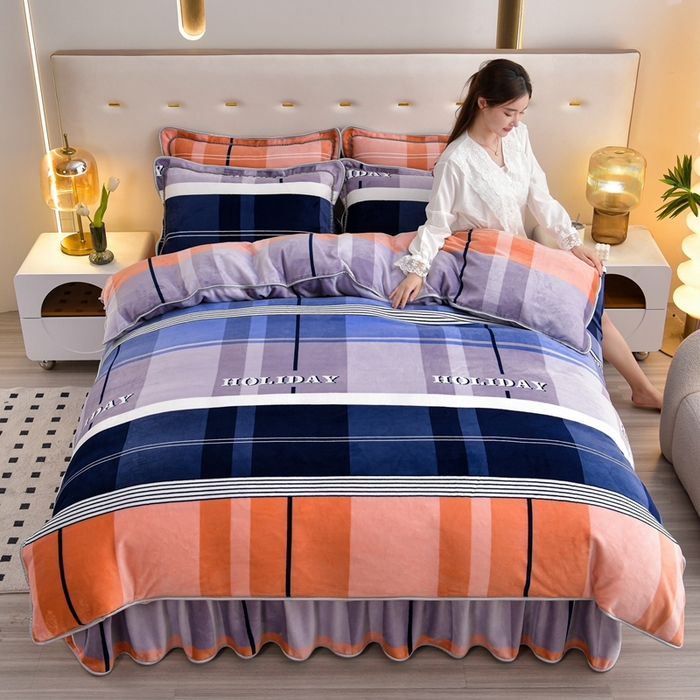 91家纺网 家纺一手货源 找家纺 芯诗曼 2025直播高克重牛奶绒四件套法莱绒金貂貂狐保暖单被套 格调生活