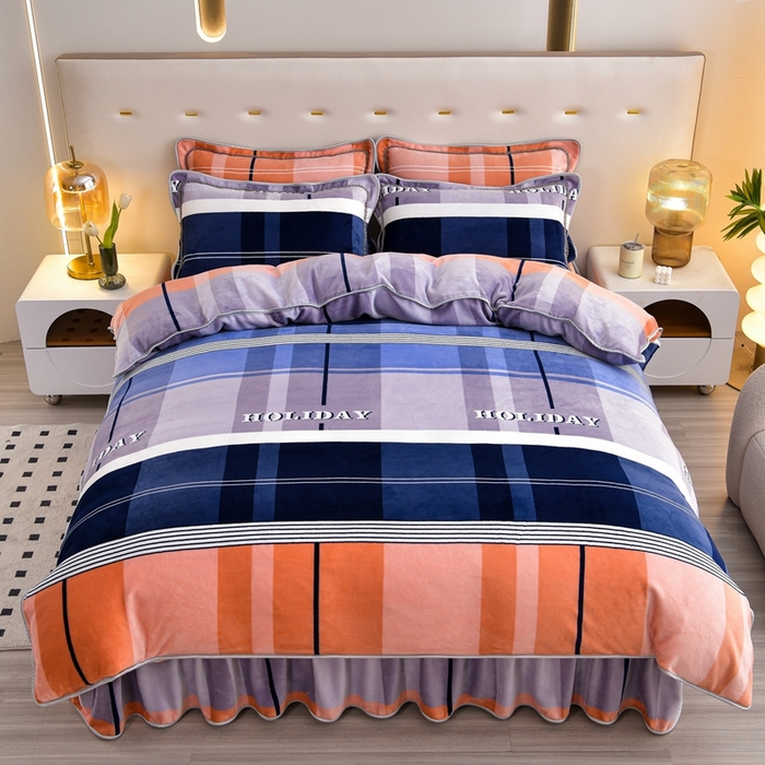 91家纺网 家纺一手货源 找家纺 芯诗曼 2025直播高克重牛奶绒四件套法莱绒金貂貂狐保暖单被套 格调生活