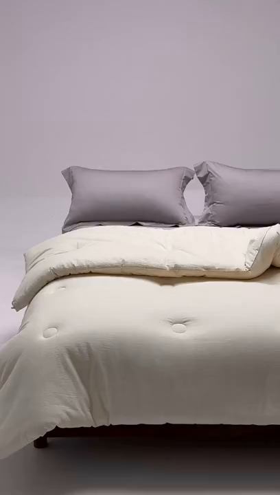 91家纺网 家纺一手货源 找家纺 立奥被业 2025新款B类高密棉麻亚麻系列秋冬被被子被芯 草本白