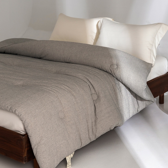 91家纺网 家纺一手货源 找家纺 立奥被业 2025新款B类高密棉麻亚麻系列秋冬被被子被芯 草本灰