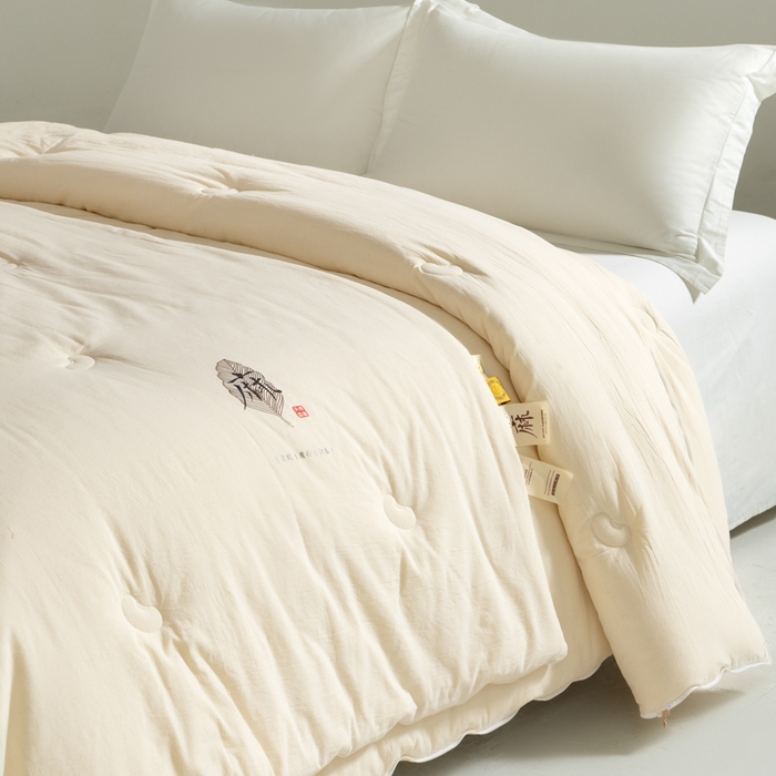 91家纺网 家纺一手货源 找家纺 （总）纪梵茜 2025新款雨露亚麻大豆被棉麻冬被李官奇正品全棉大豆子母被双胎被