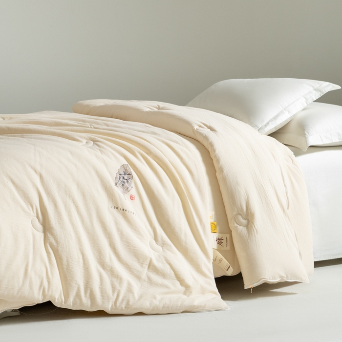 91家纺网 家纺一手货源 找家纺 （总）纪梵茜 2025新款雨露亚麻大豆被棉麻冬被李官奇正品全棉大豆子母被双胎被